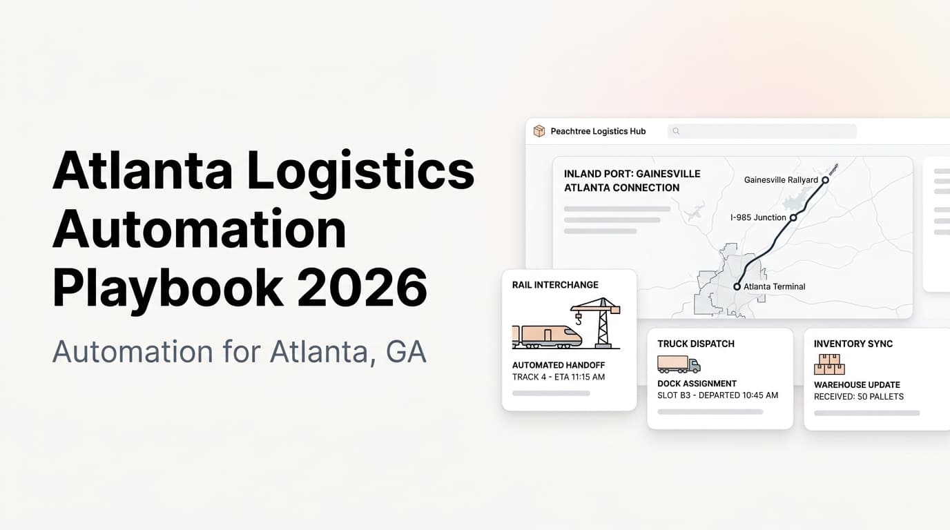 Atlanta logistics automation dashboard connected to rail and freight operations