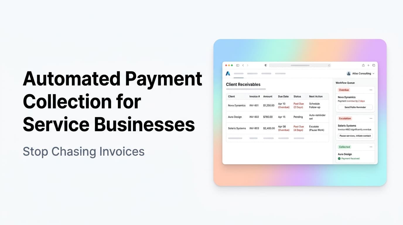 Payment dashboard showing automated invoice collection with payment status tracking and recurring billing