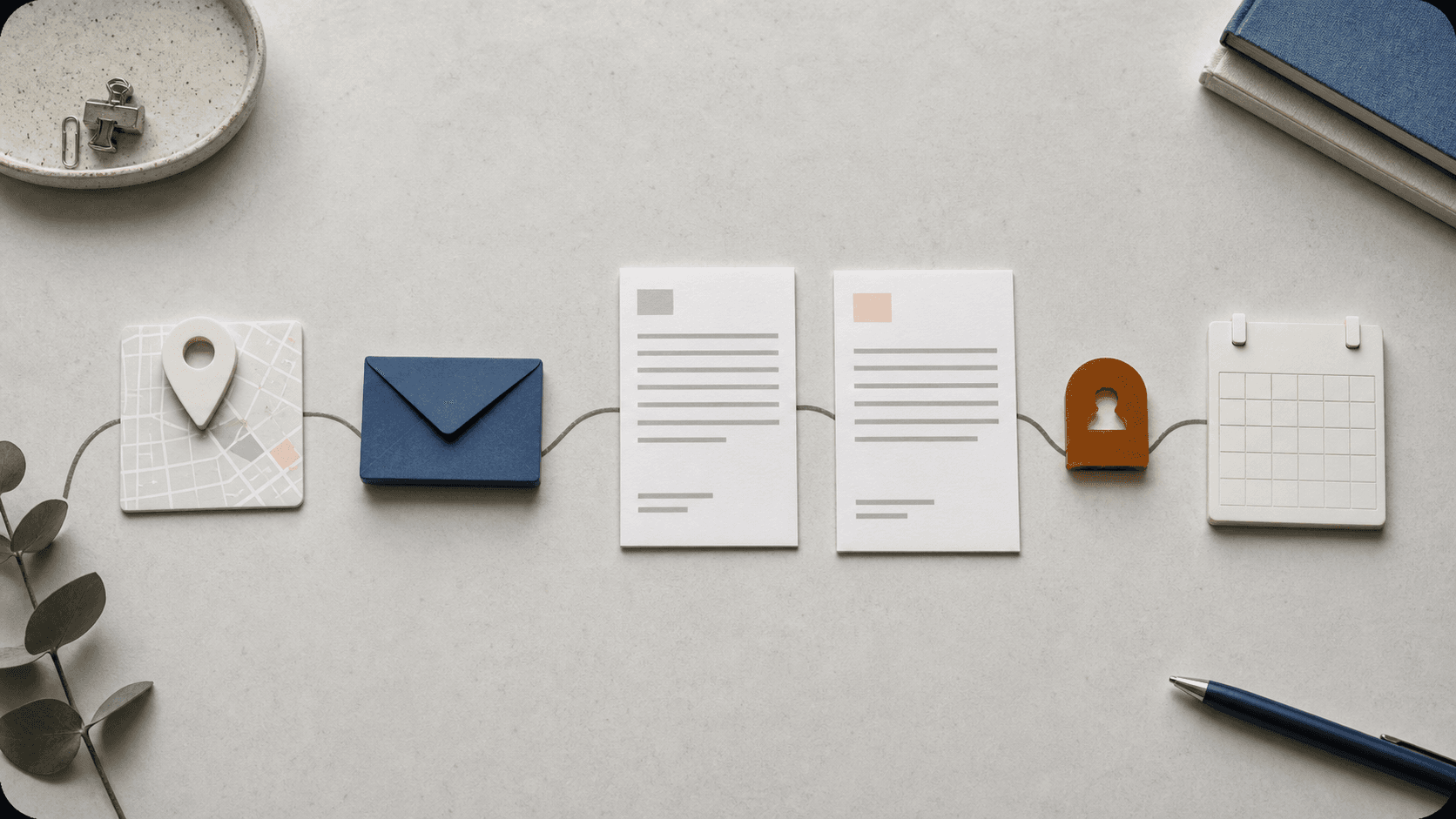 Local discovery, inquiry, and follow-up touchpoints arranged into a clear marketing path