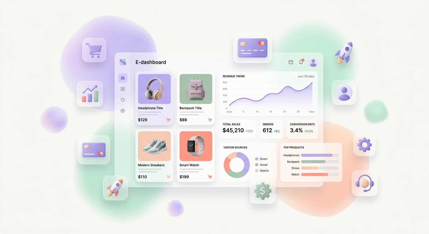 Rome, GA retailer managing online store with laptop showing e-commerce dashboard and local products