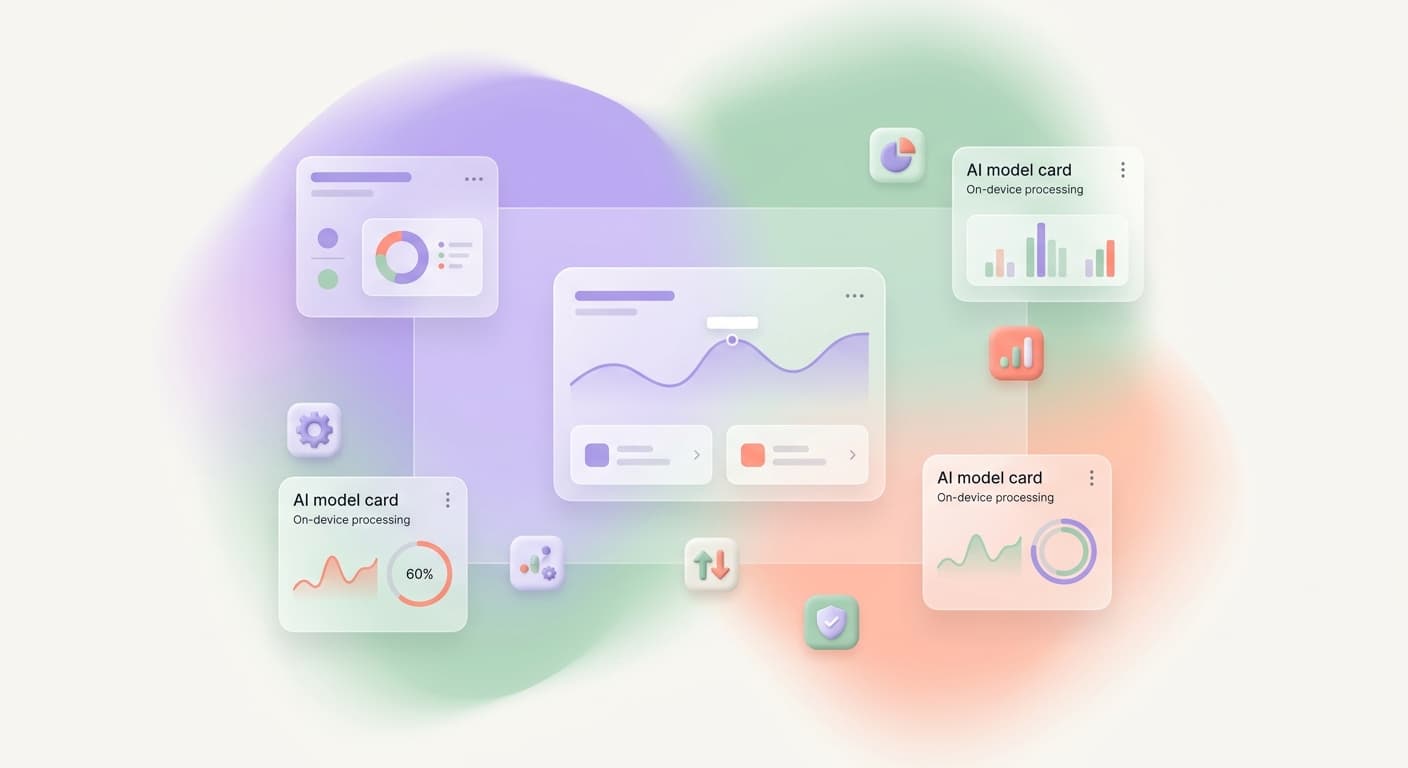 Small language model running on a laptop with a compact AI neural network visualization