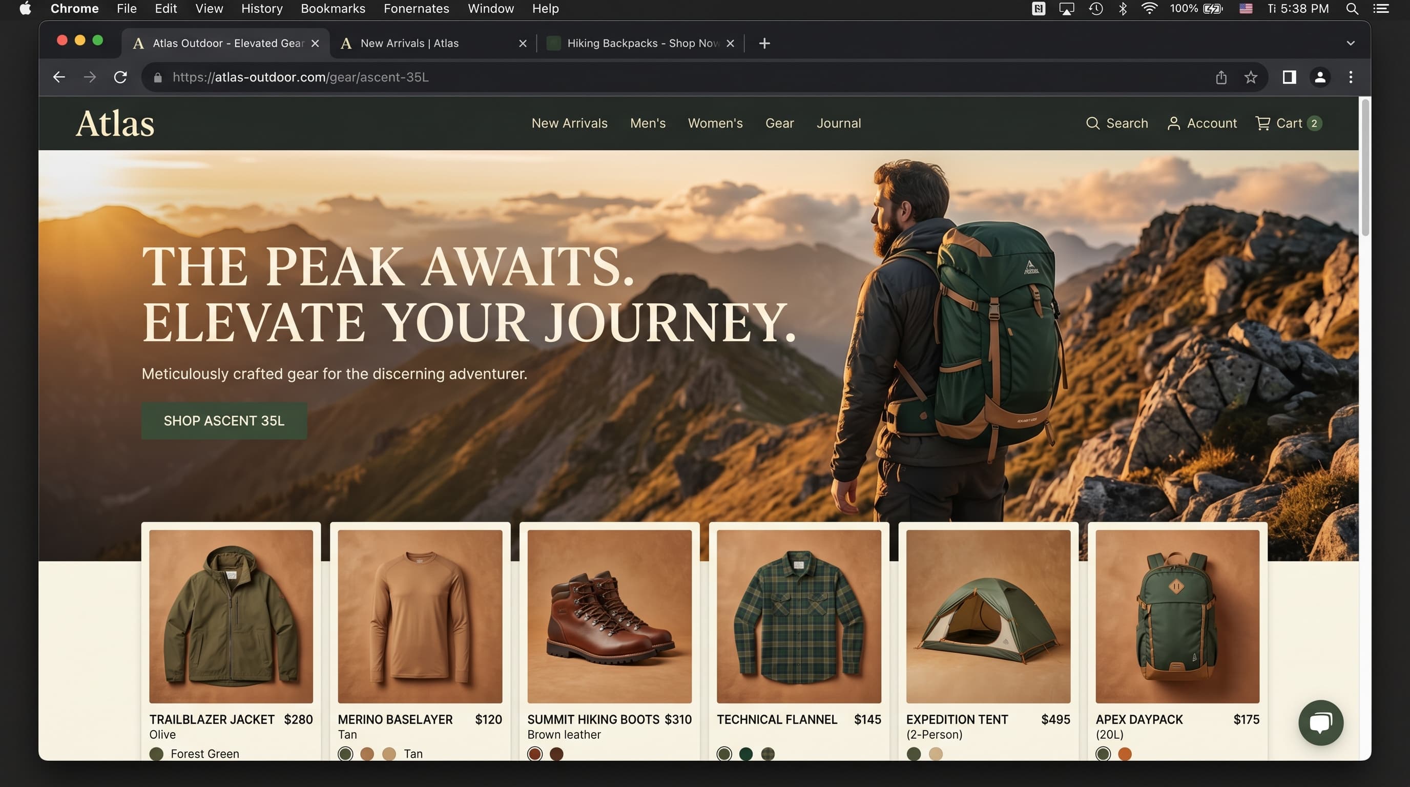 Atlas Outdoor — E-commerce website by AnovaGrowth
