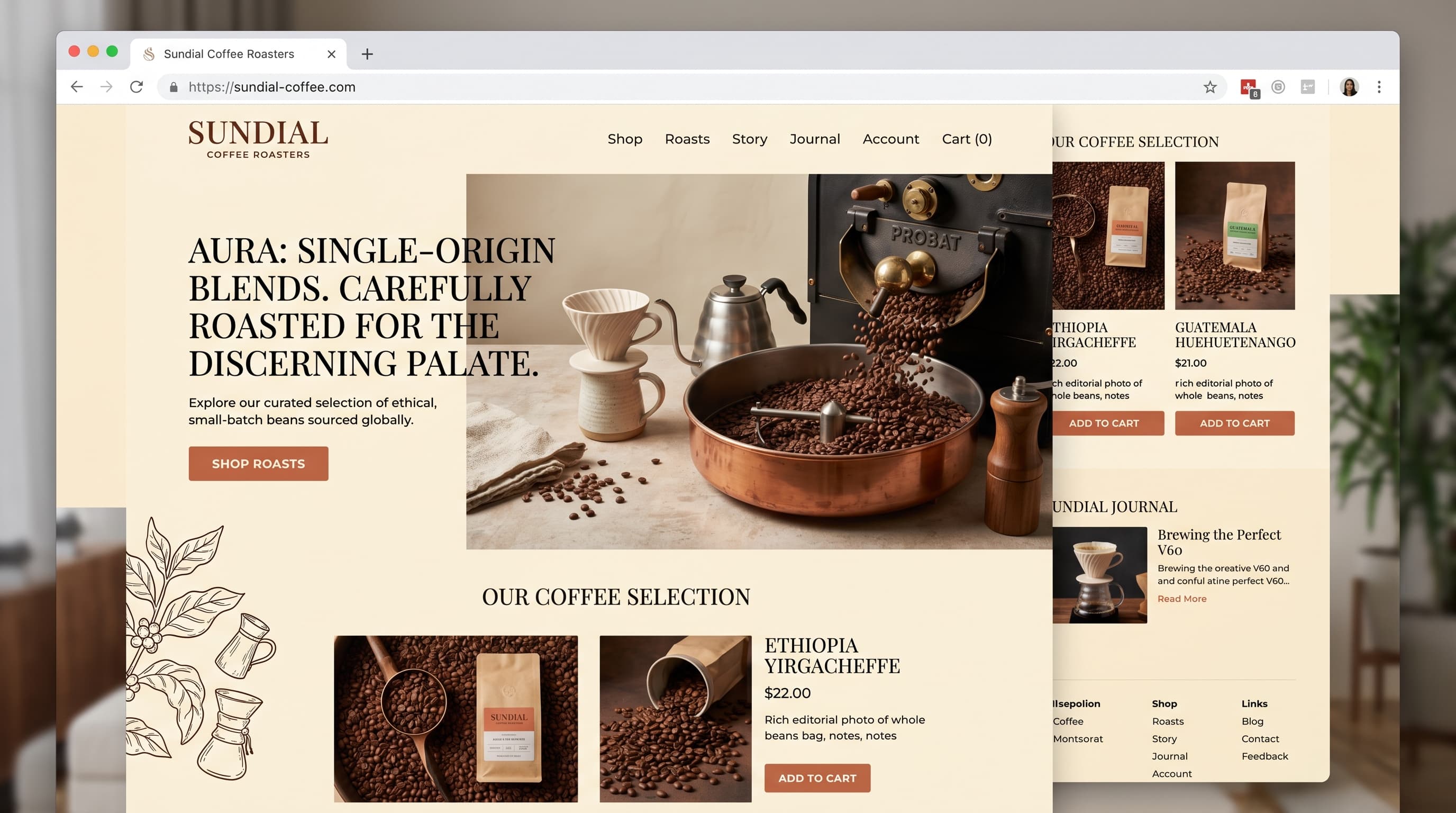 Sundial Coffee — Hospitality website by AnovaGrowth