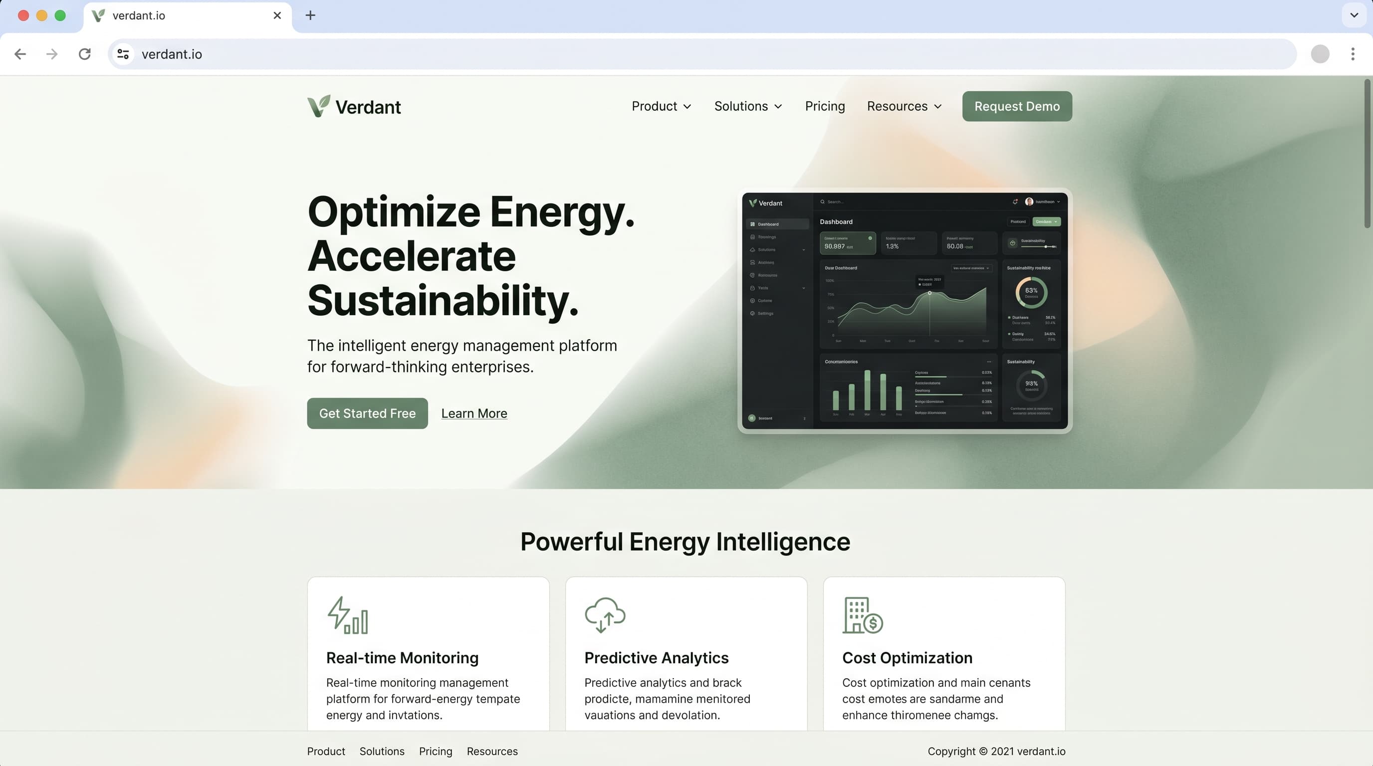 Verdant Energy — B2B SaaS marketing site we designed and shipped