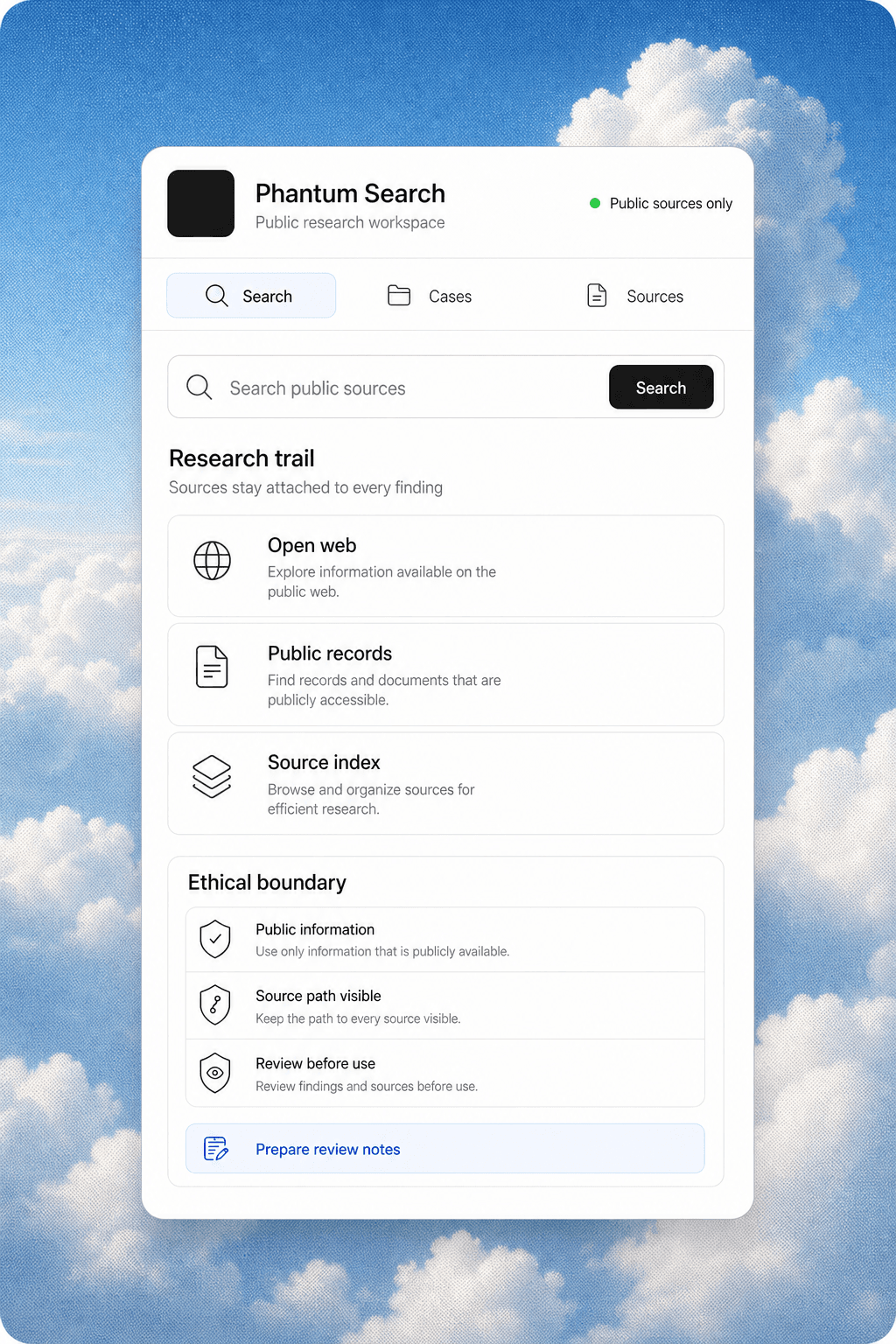 Phantum Search public research workspace preserving source paths and ethical review boundaries