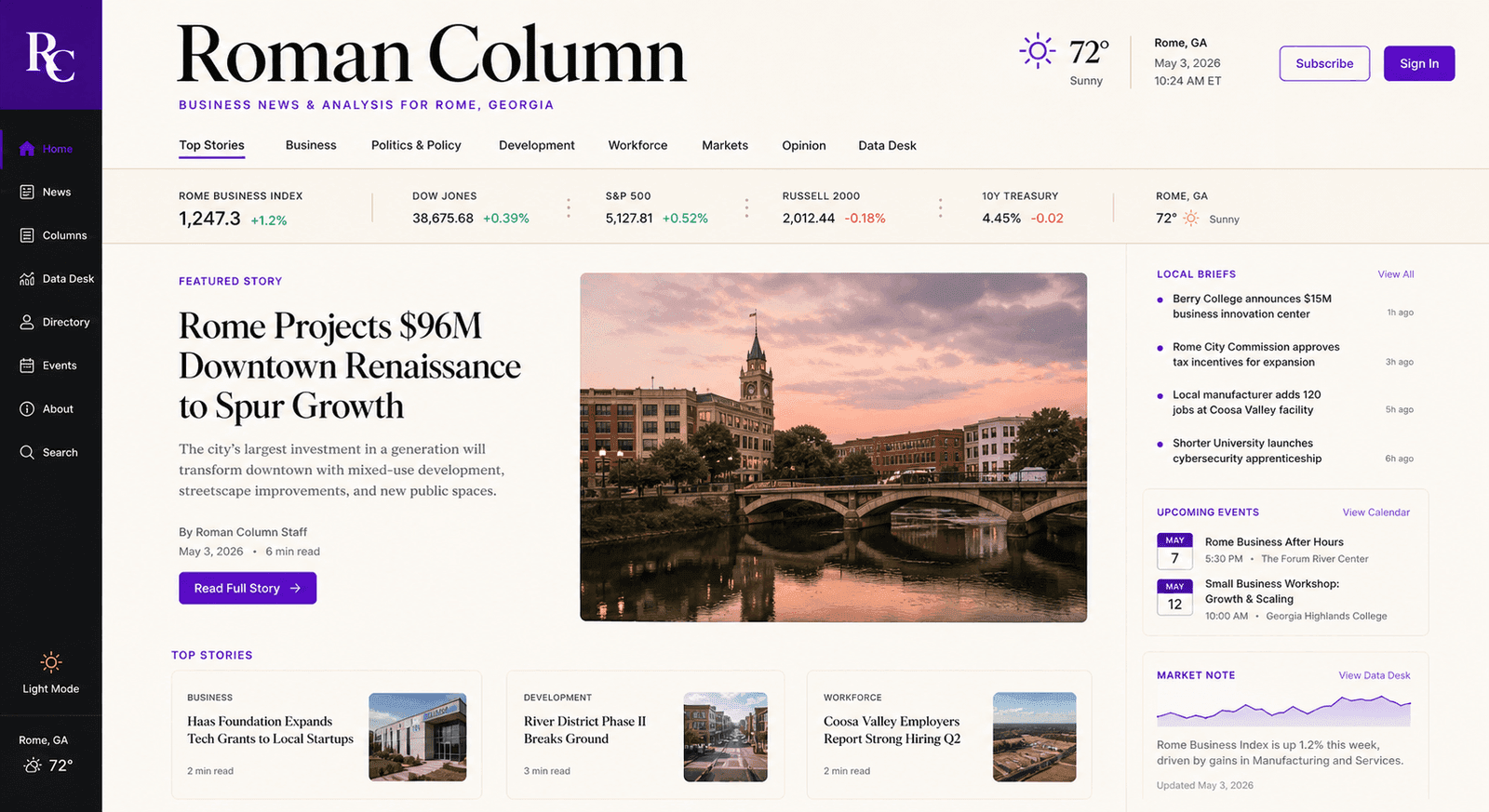 Roman Column product interface