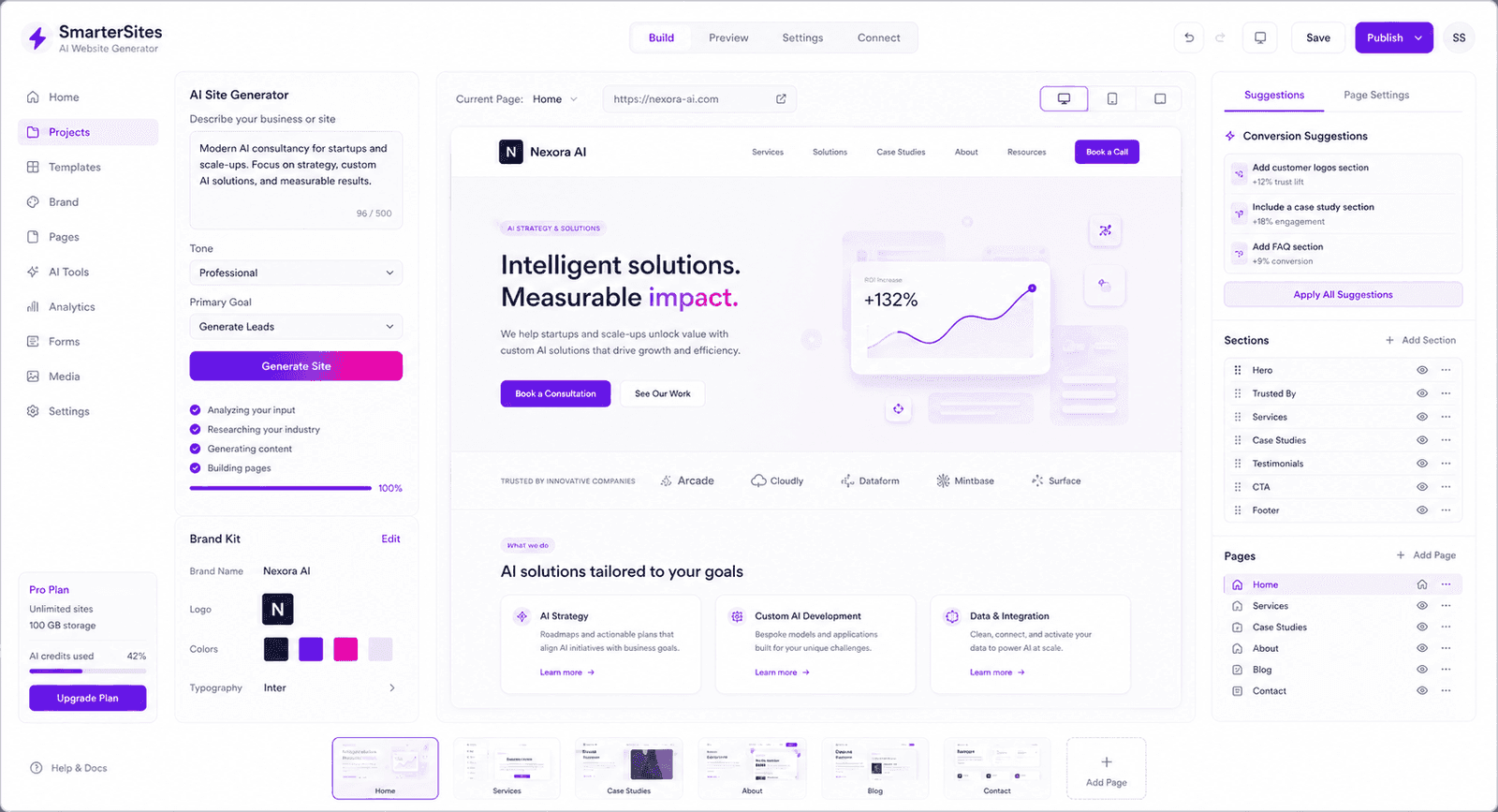SmarterSites product interface