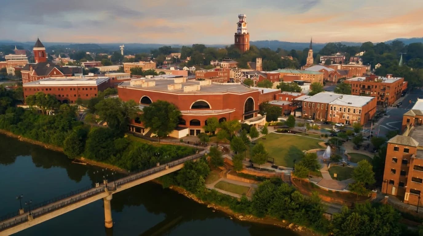 Aerial view of downtown Rome, Georgia