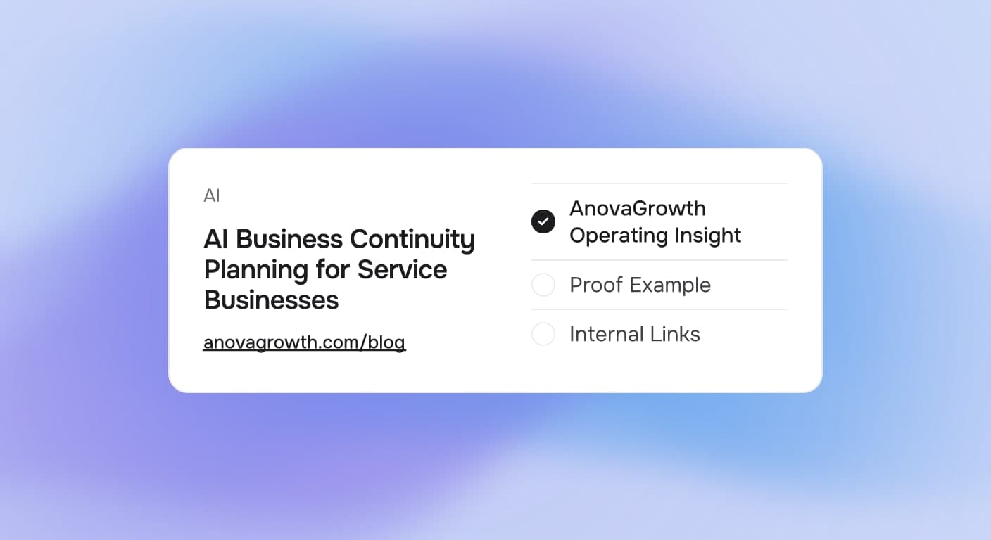 Service business owner reviewing AI-powered disaster recovery dashboard on a tablet