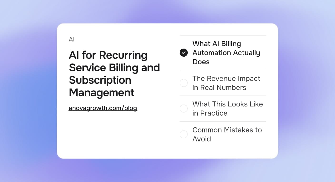 Cover card showing automated recurring billing steps