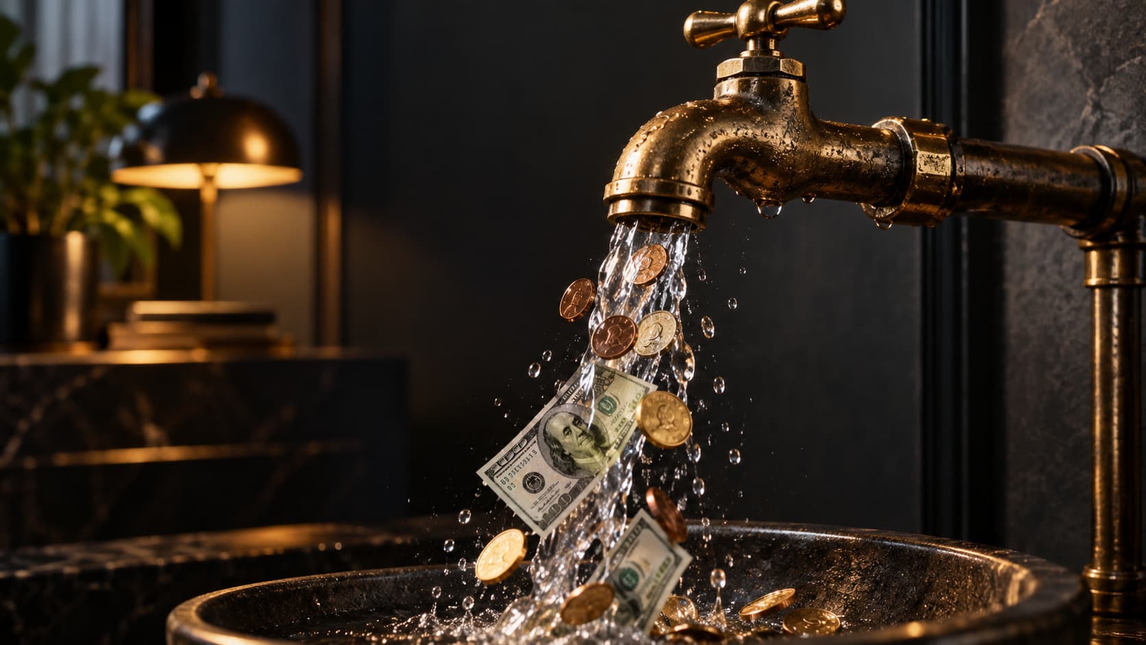 Leaking faucet representing hidden revenue losses in a service business