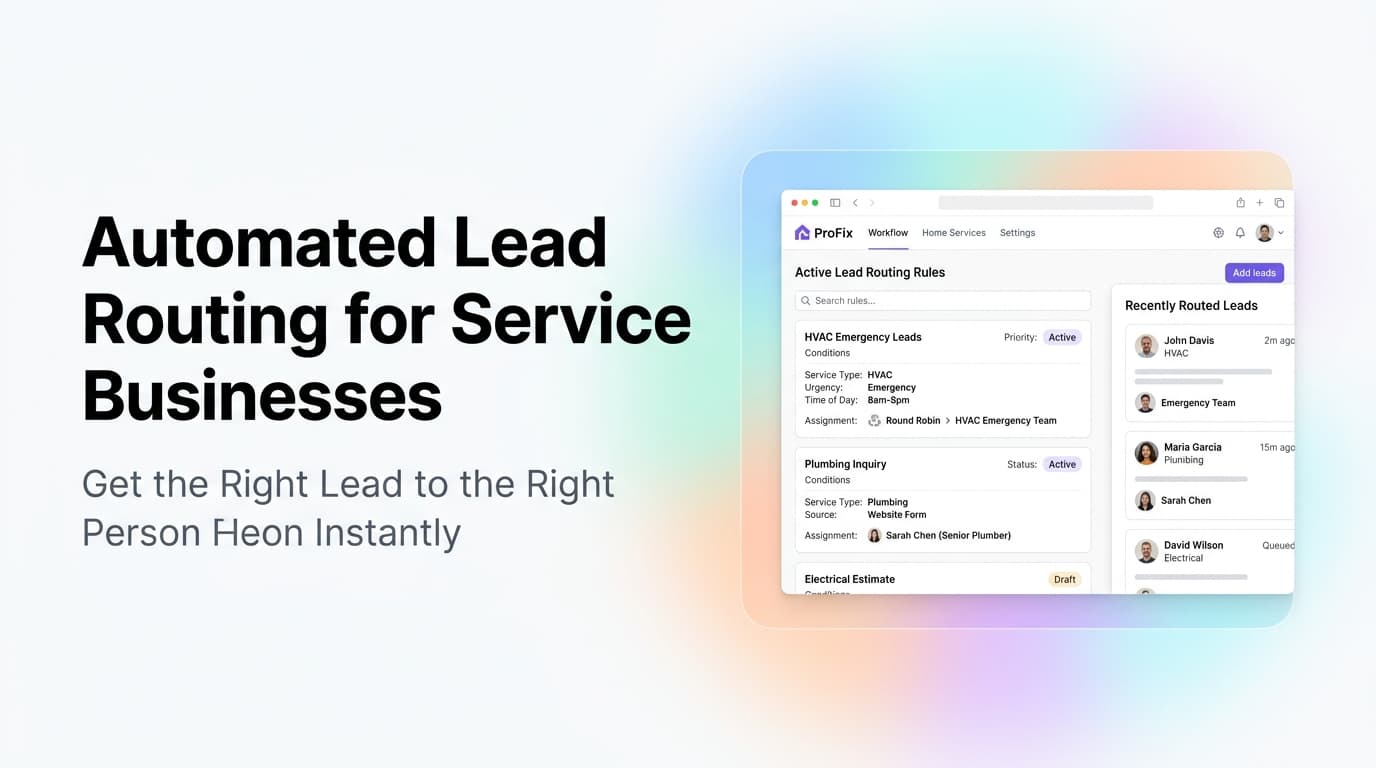 Dashboard showing automated lead routing workflow with assignment rules and team member matching