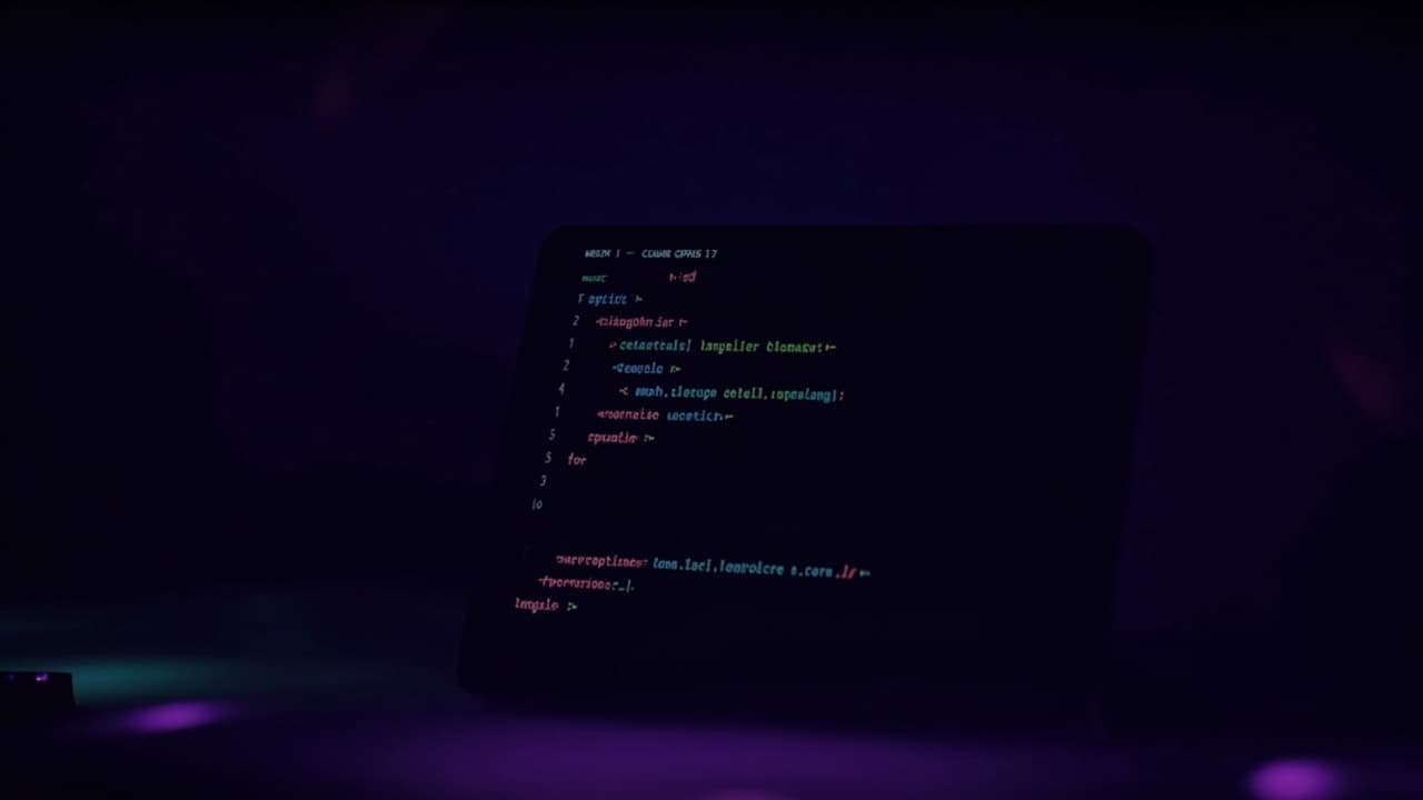Claude Opus 4.7 AI model interface with purple gradient and code editor showing enhanced coding capabilities