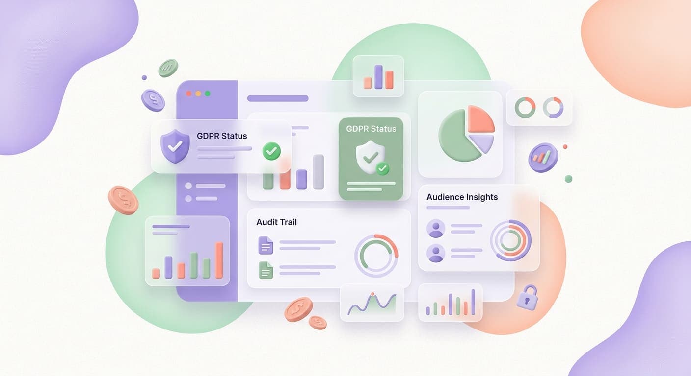 Marketing analytics dashboard showing first-party data and customer segments
