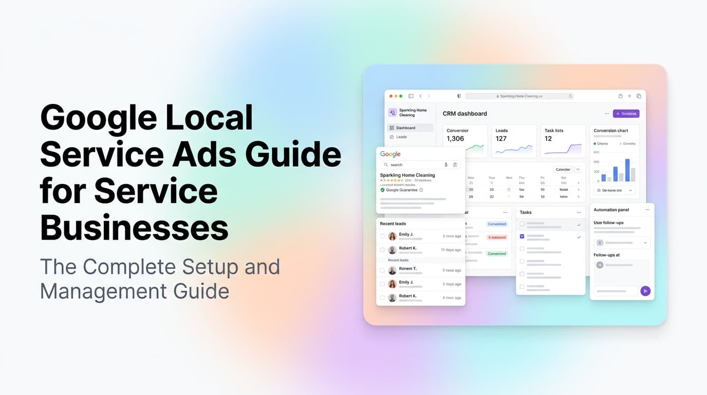 Google Local Service Ads interface showing a service business listing with the Google Guarantee badge at the top of search results