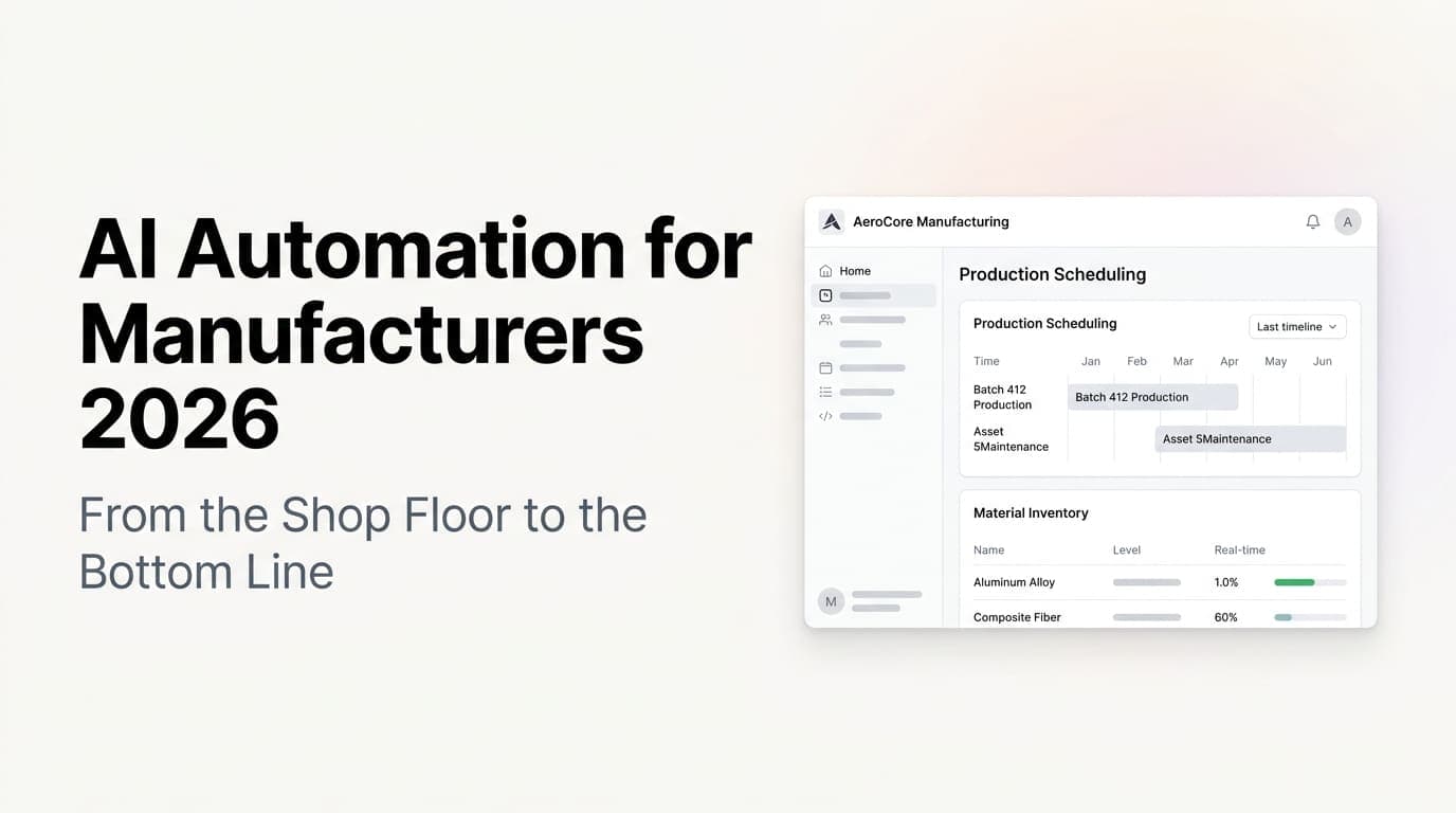 Abstract illustration of AI-powered manufacturing operations with connected systems and data streams