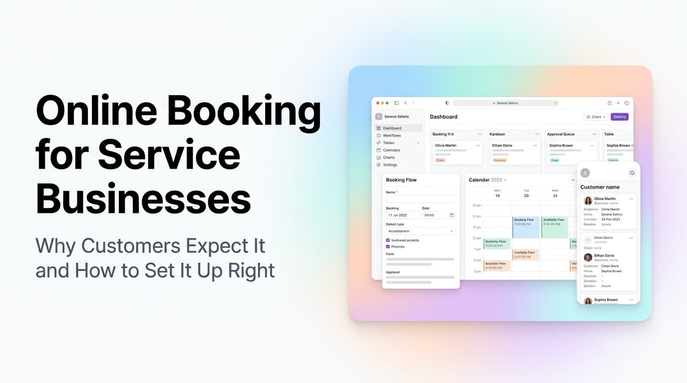 Smartphone showing an online booking calendar for a service business with available time slots highlighted