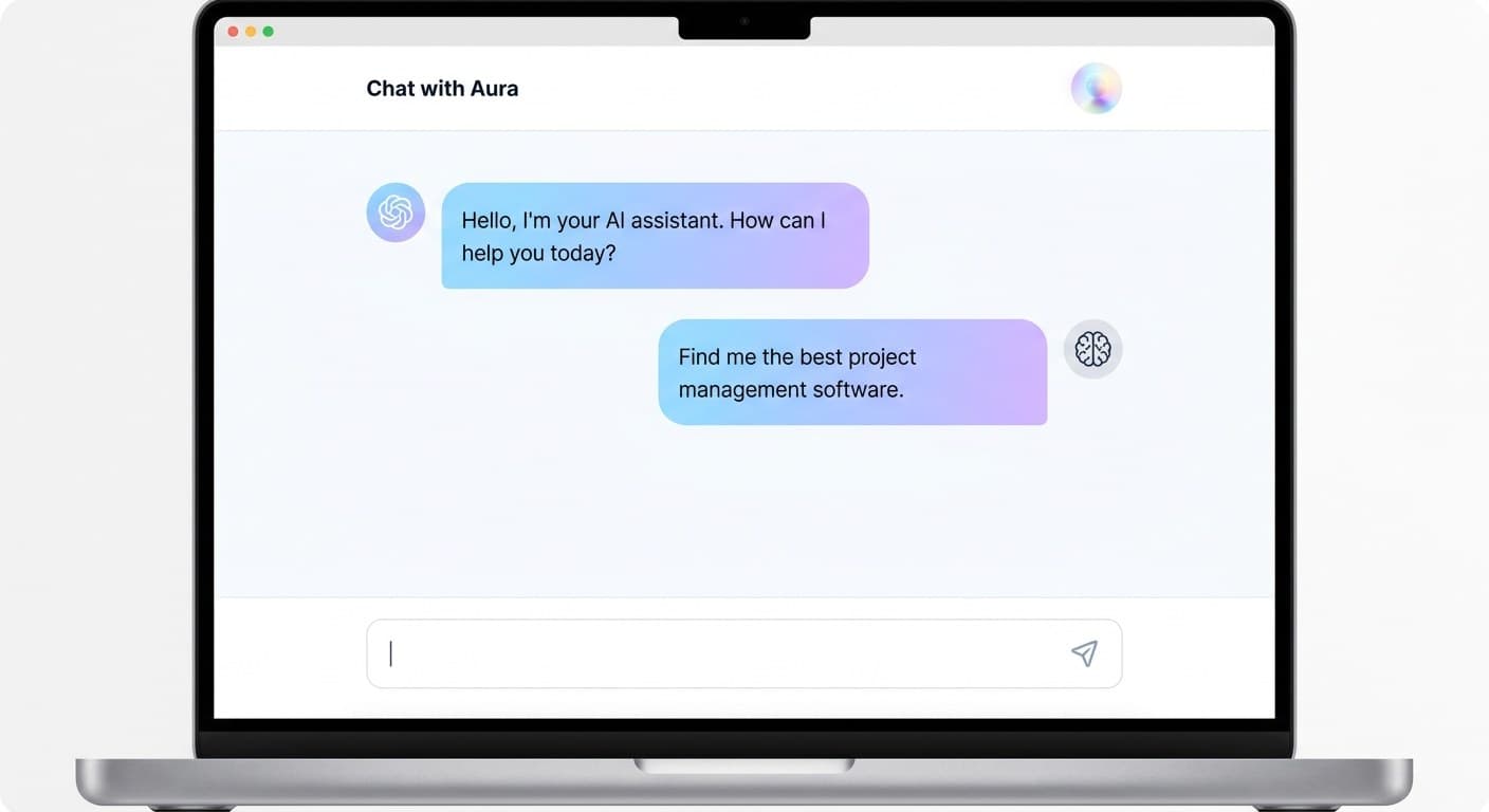 AI assistant interface on a laptop