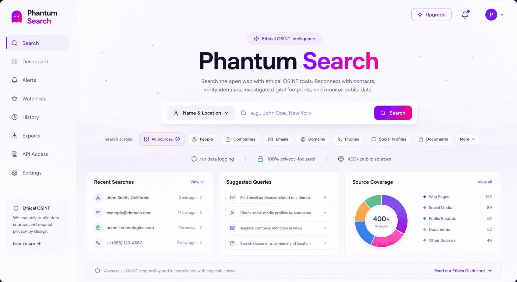 Phantum Search visual
