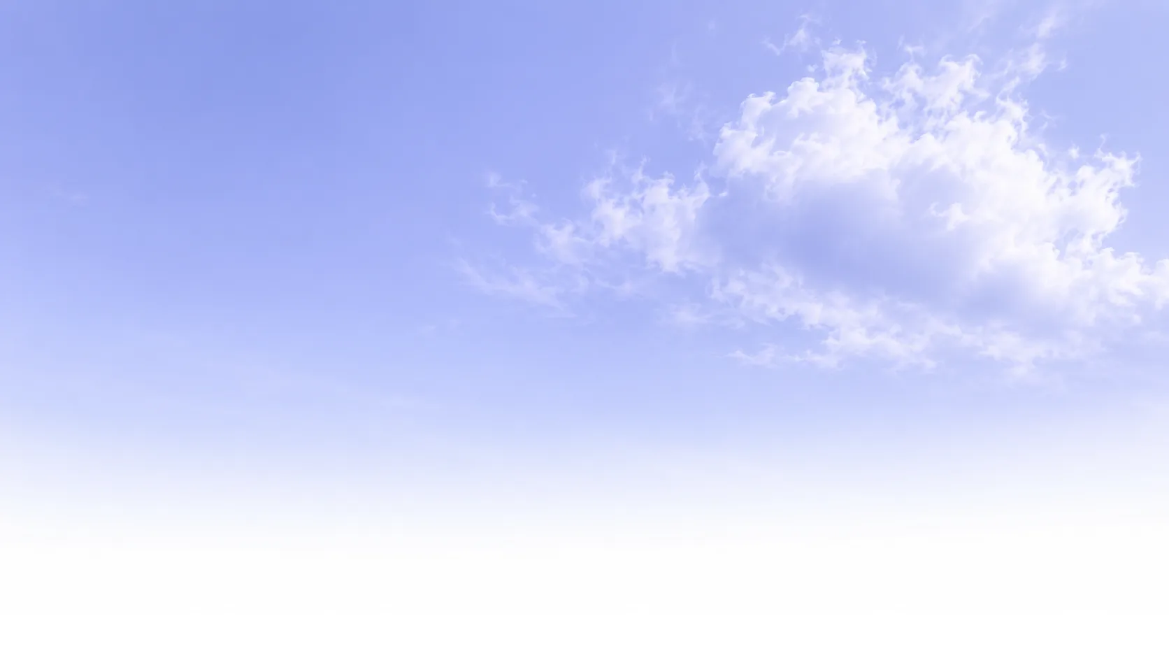 A still pale-lavender sky with a single slow-moving cloud and a lot of empty space.