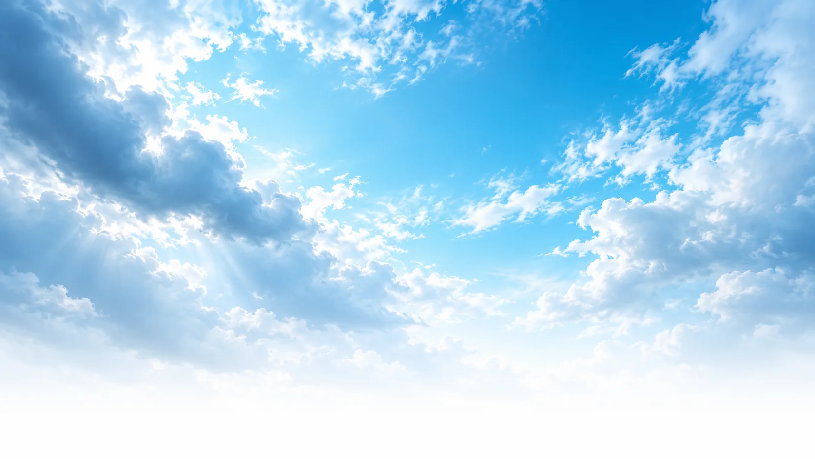 A sky clearing after rain, fresh cyan breaking through soft grey-blue clouds.